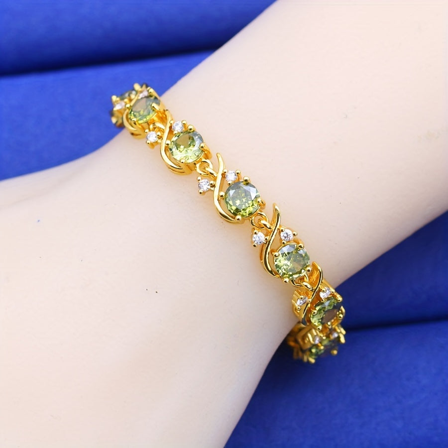 Elegant Classic-Inspired Golden Copper Bracelet
