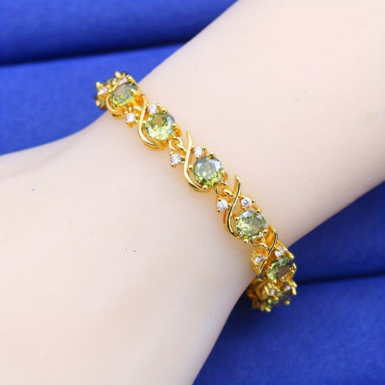 Elegant Classic-Inspired Golden Copper Bracelet