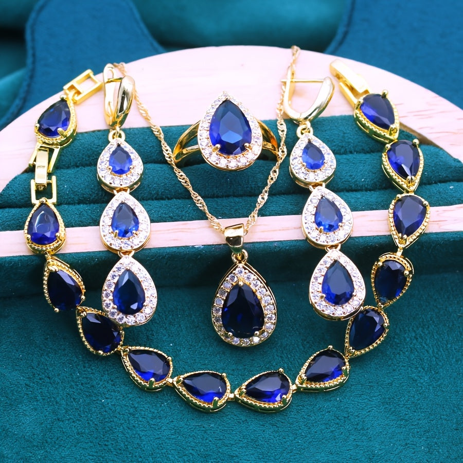 Elegant Timeless Water Drop Style Jewelry Set