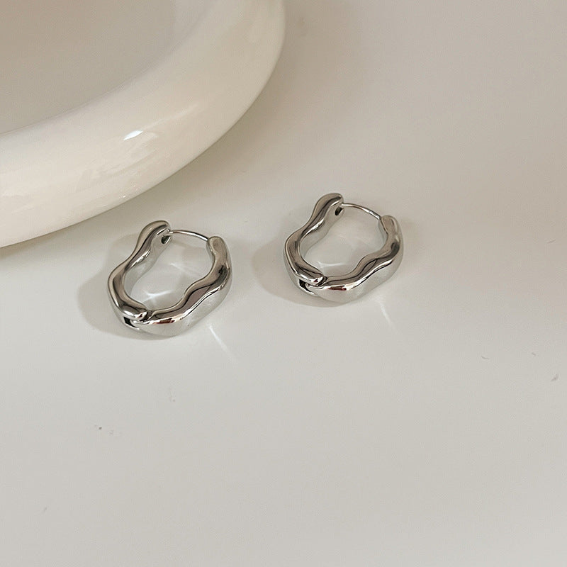 Minimalist Irregular Gold and Silver Earrings