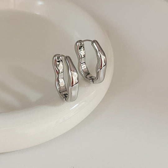 Minimalist Irregular Gold and Silver Earrings