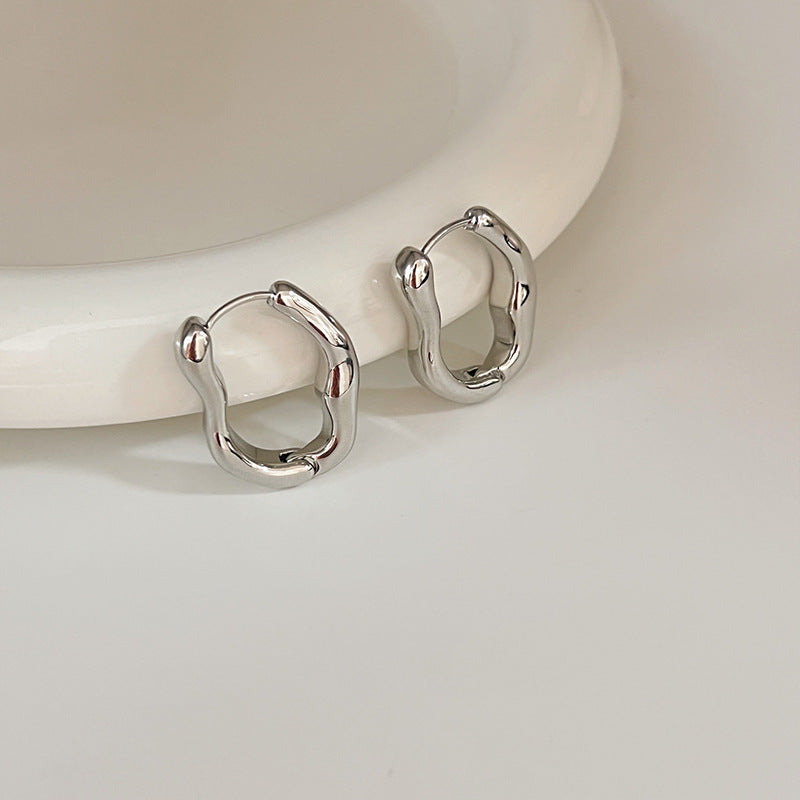 Minimalist Irregular Gold and Silver Earrings