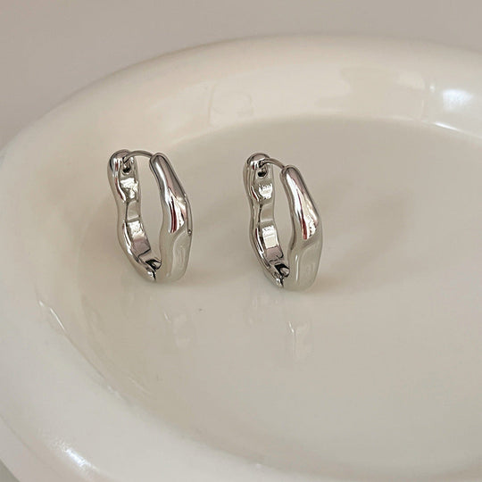 Minimalist Irregular Gold and Silver Earrings