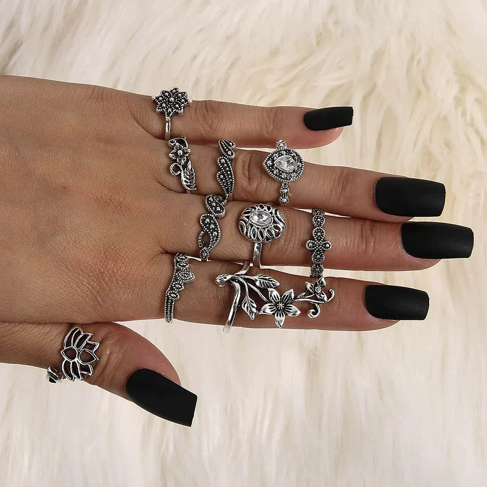 Enchanted Forest Rings Pack in Trendy Silver