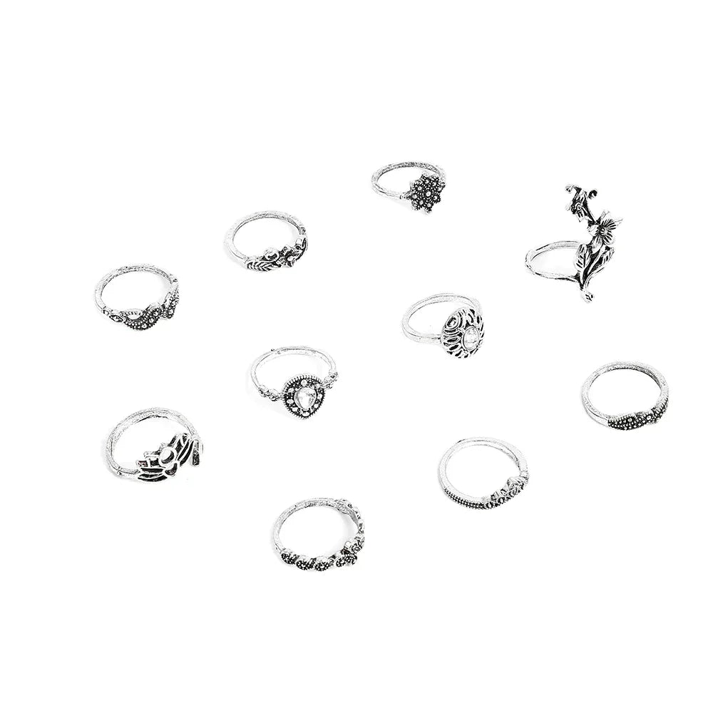 Enchanted Forest Rings Pack in Trendy Silver