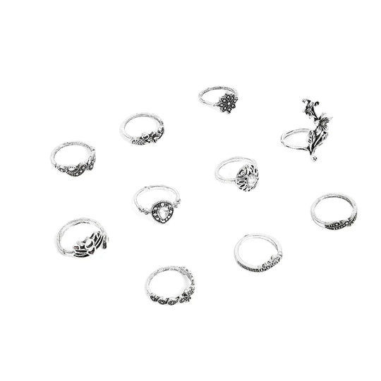 Enchanted Forest Rings Pack in Trendy Silver