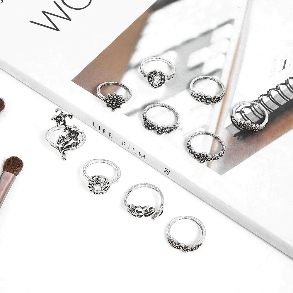 Enchanted Forest Rings Pack in Trendy Silver
