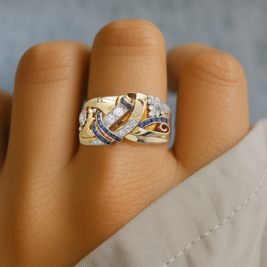 Gold Modern Zirconia Ring