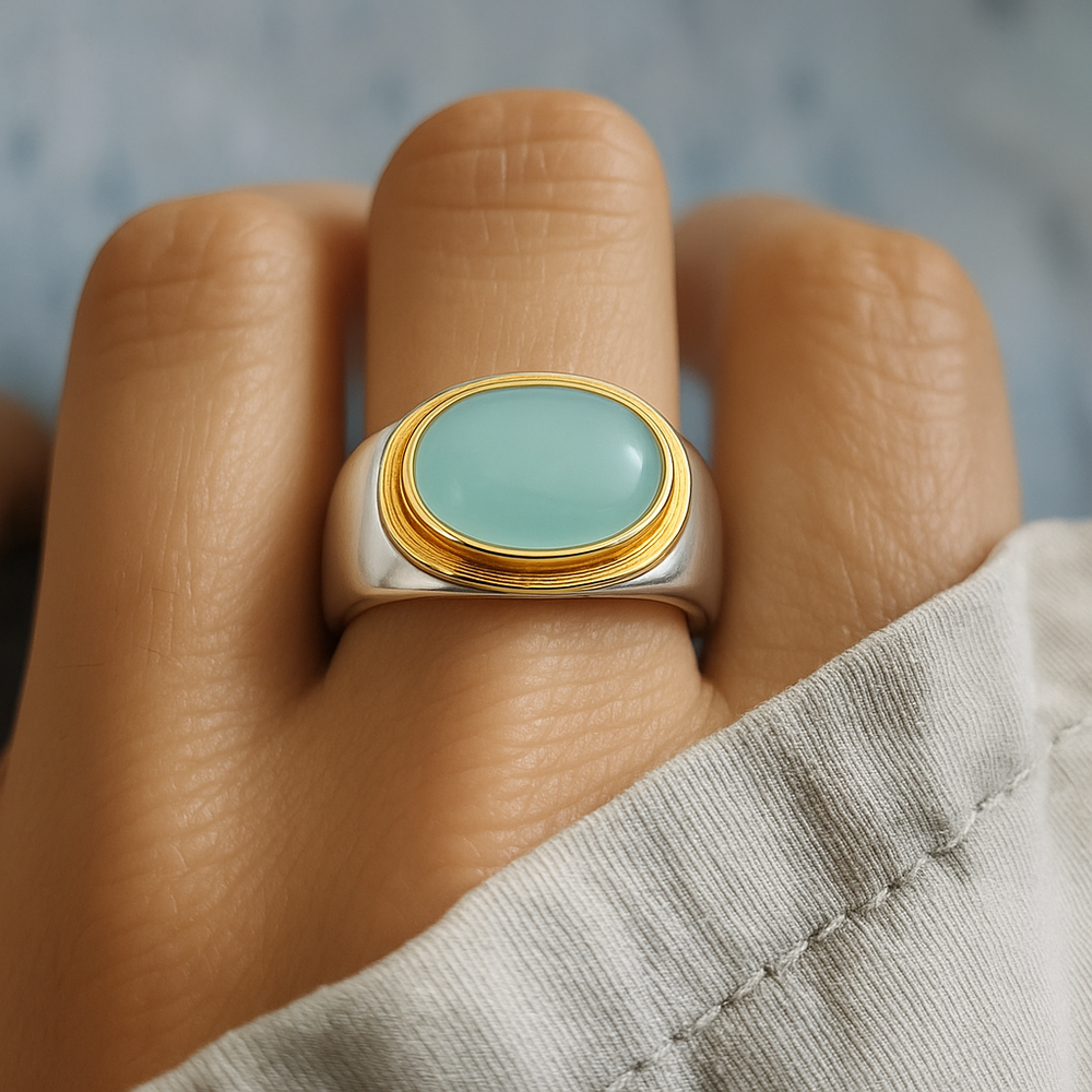 Timeless Green Moonstone Ring