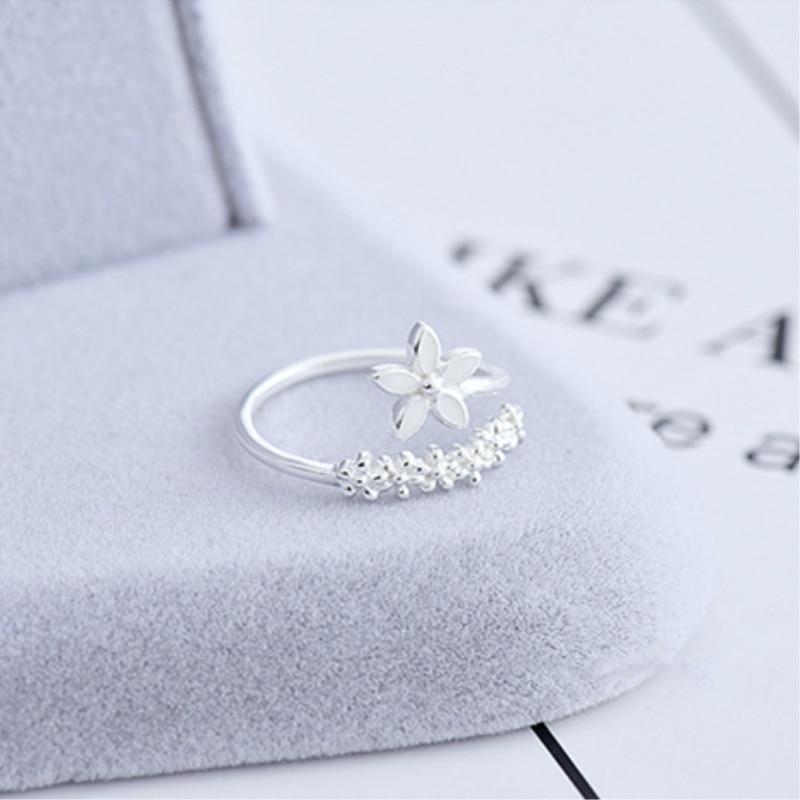 Adjustable Hand Painted Enamel Wildflower Ring