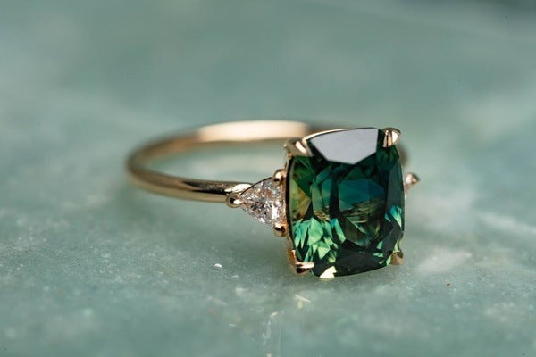 Minimalist-Inspired Green Gemstone Ring