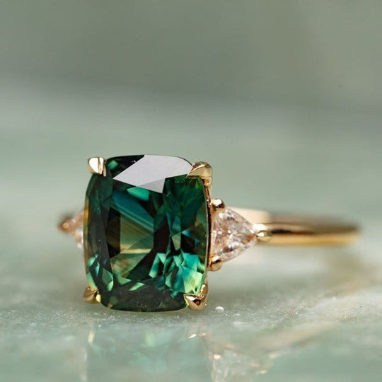Minimalist-Inspired Green Gemstone Ring