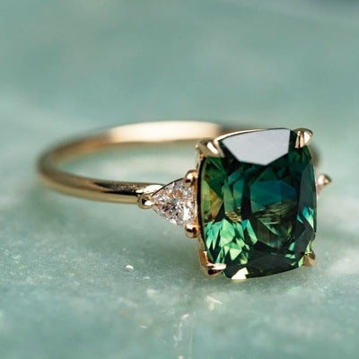 Minimalist-Inspired Green Gemstone Ring