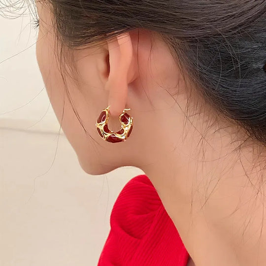 Stylish Light Rhinestone Hoops