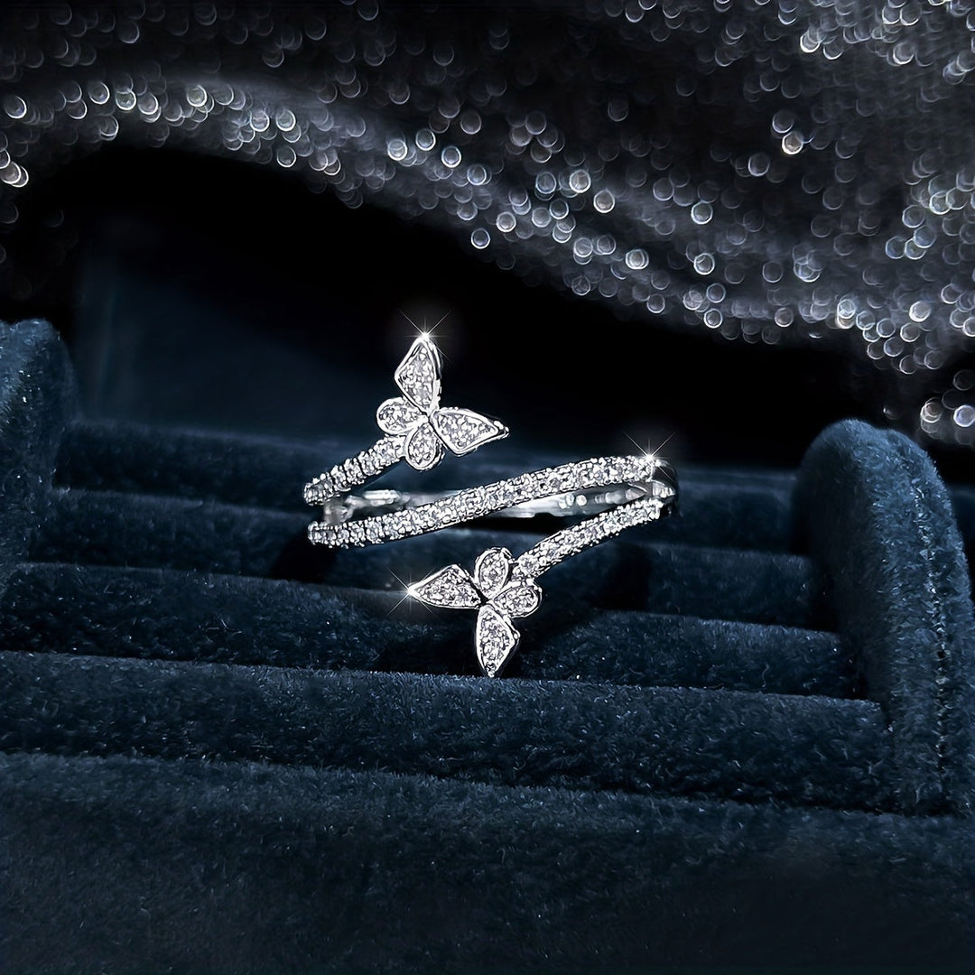 Simple Butterfly Zirconia Ring