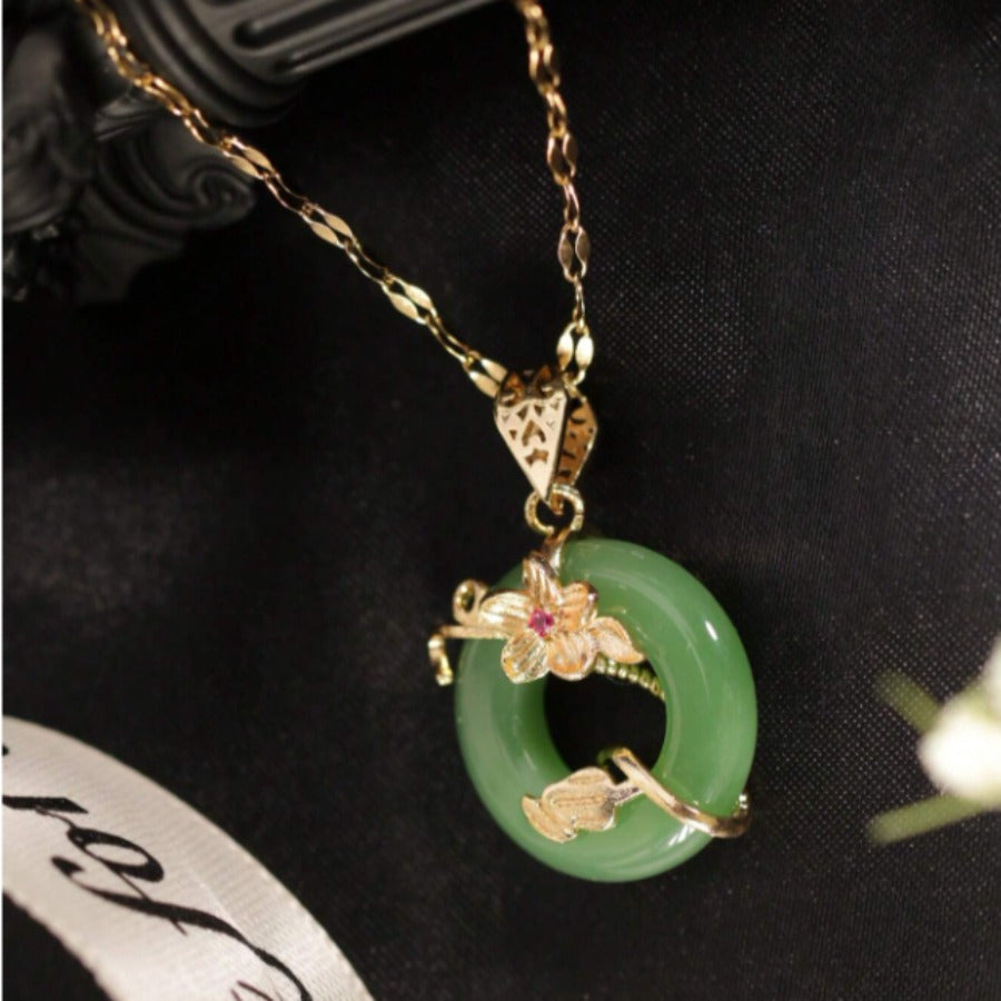 Elegant Timeless Floral Vine Pendant Necklace