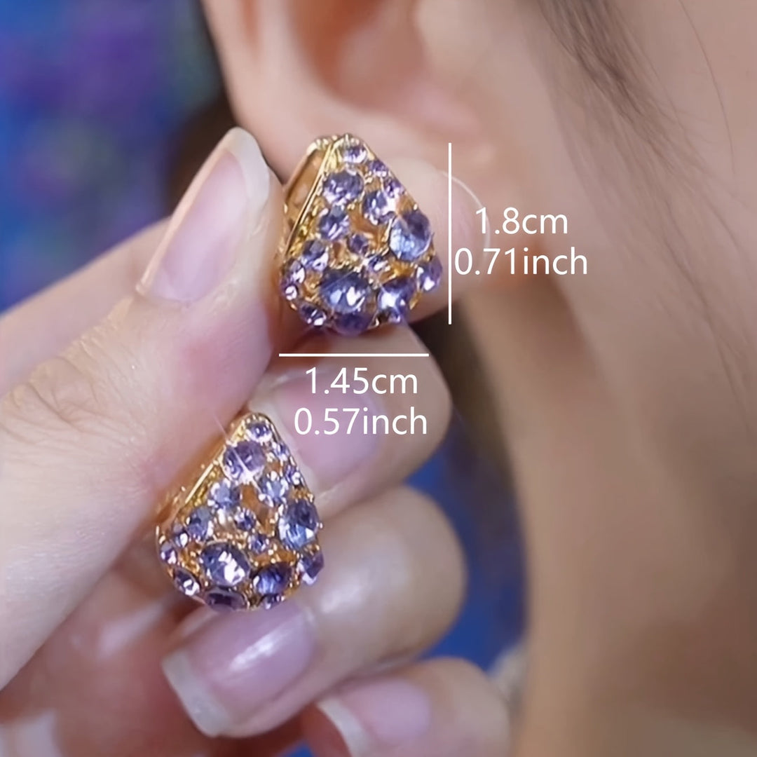 Elegant Purple Glass & Earrings