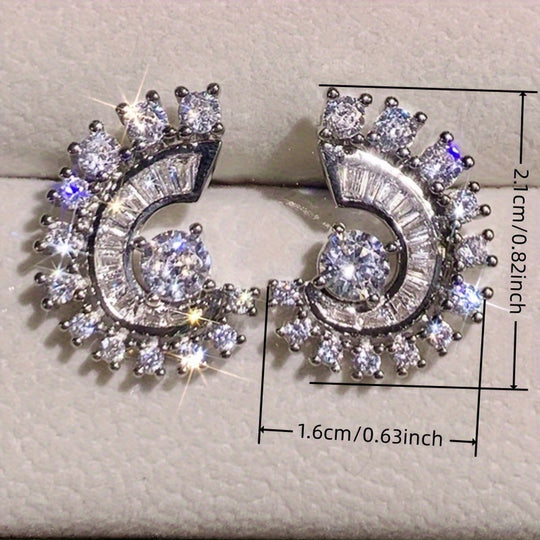 Chic Minimalist Spiral Zirconia Earrings