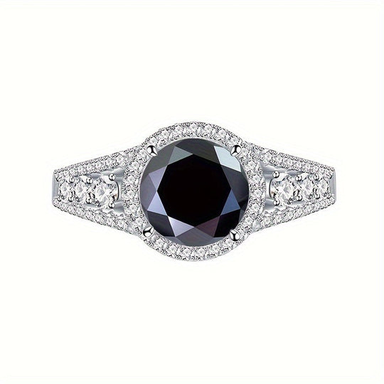 Trendy Blue Moissanite Ring