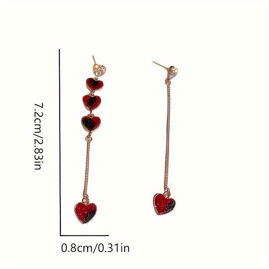 Timeless Inspired Asymmetrical Heart Chain Earrings