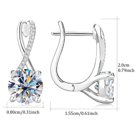 8mm Round Moissanite  Earrings