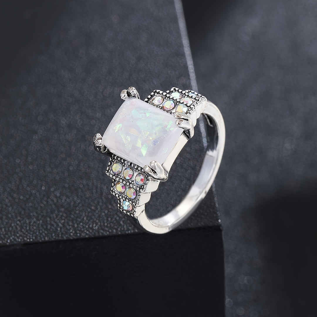 Sleek Classic Inlaid Gem Ring