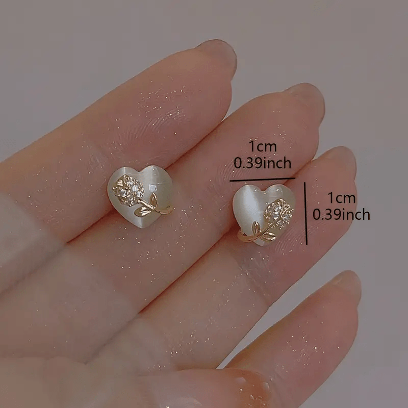 Timeless Style Heart-Shaped Rose Earrings