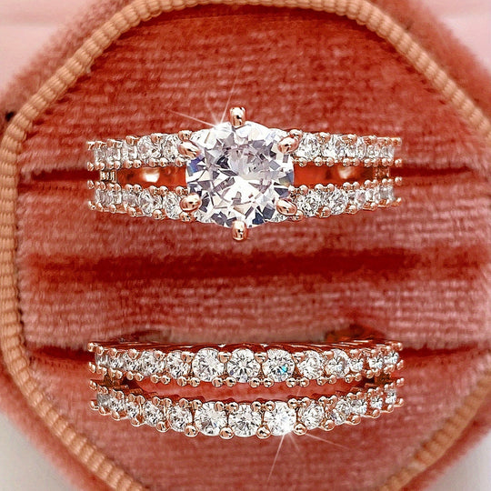 2-Piece Zirconia Engagement Ring