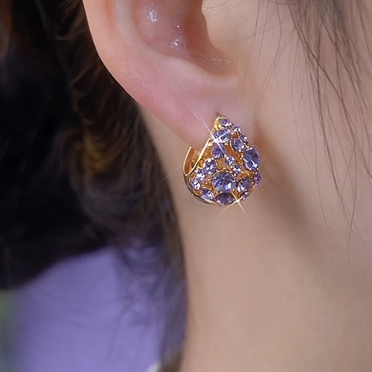 Elegant Purple Glass & Earrings
