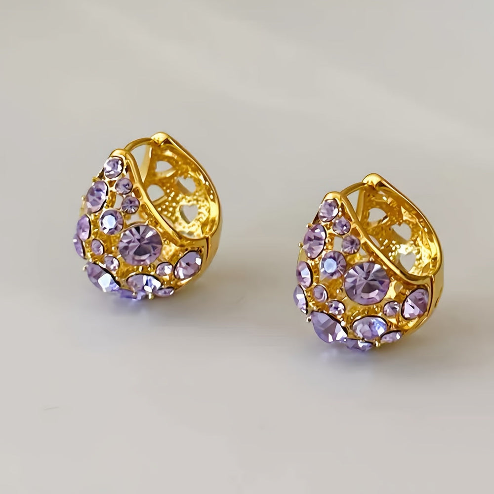 Elegant Purple Glass & Earrings
