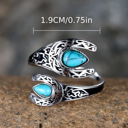 Timeless Turquoise Silver Spoon Ring