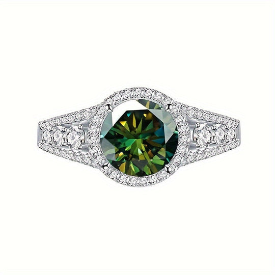 Trendy Blue Moissanite Ring