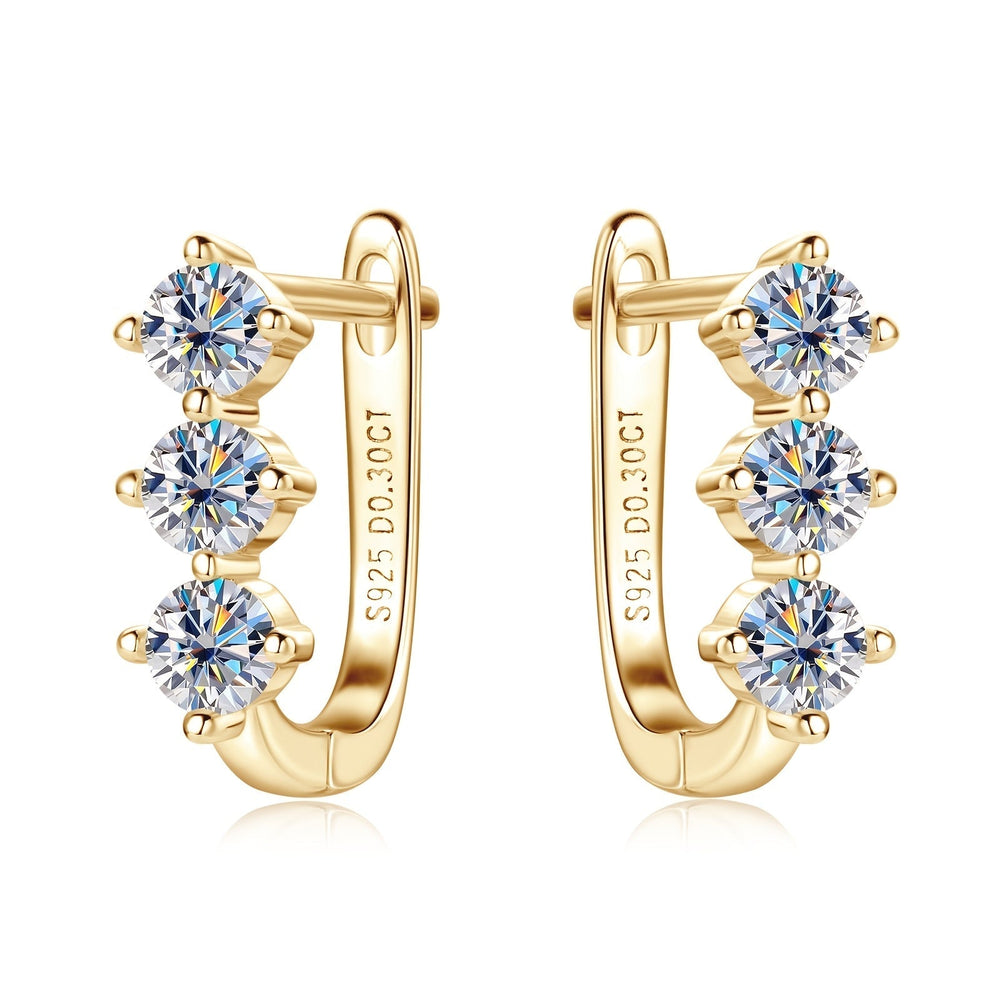 Silver Moissanite Hoop Earrings