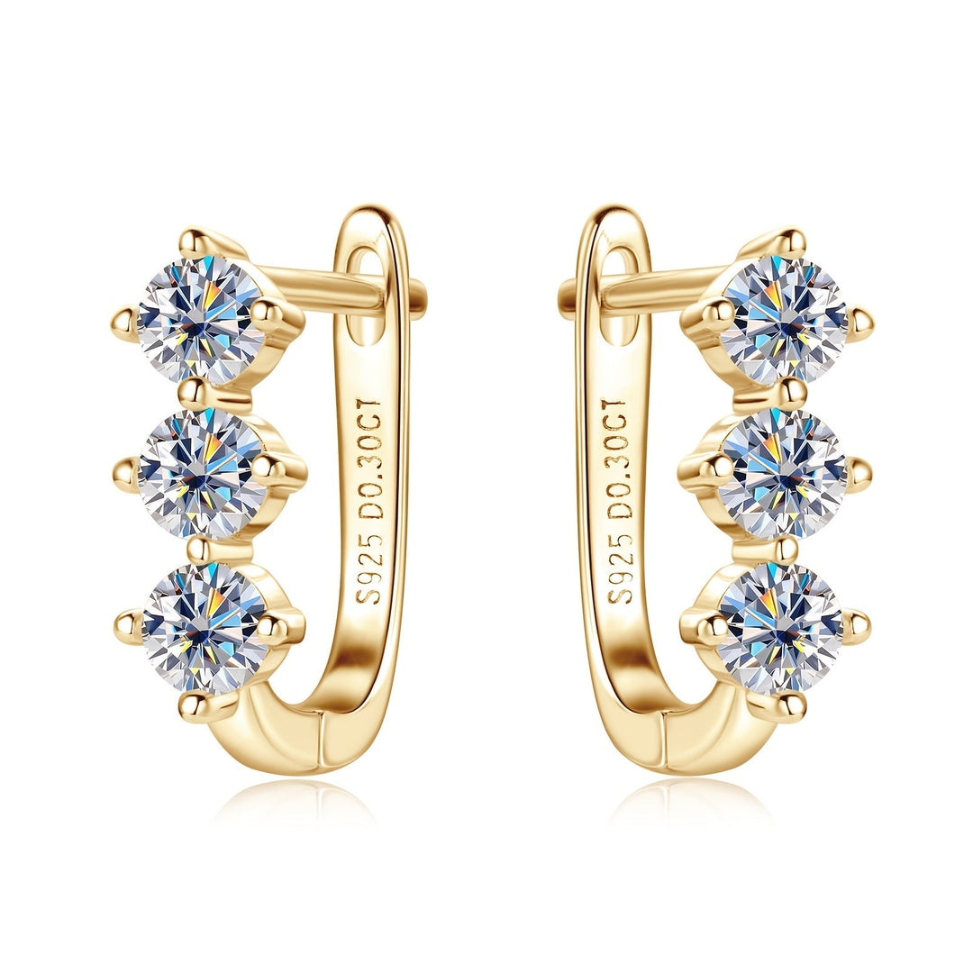 Silver Moissanite Hoop Earrings