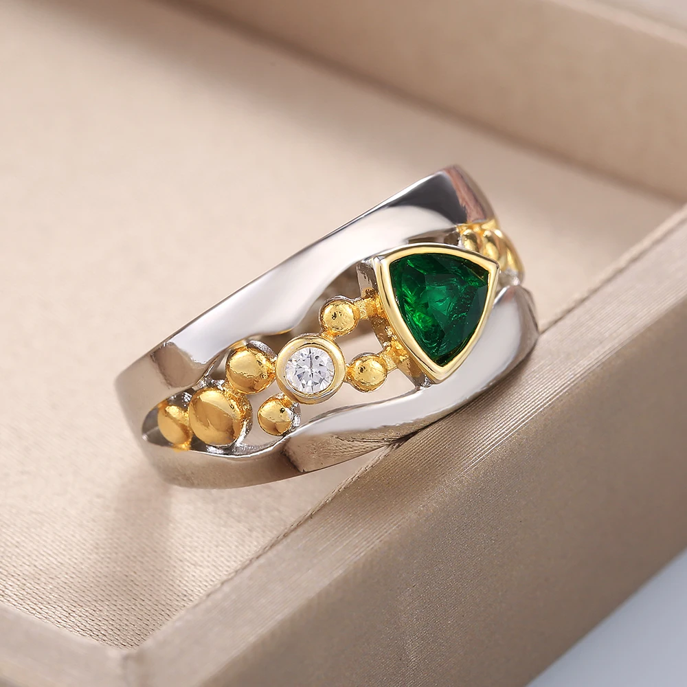 Classic Green Crystal Ring